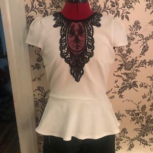 White Peplum Dress Top